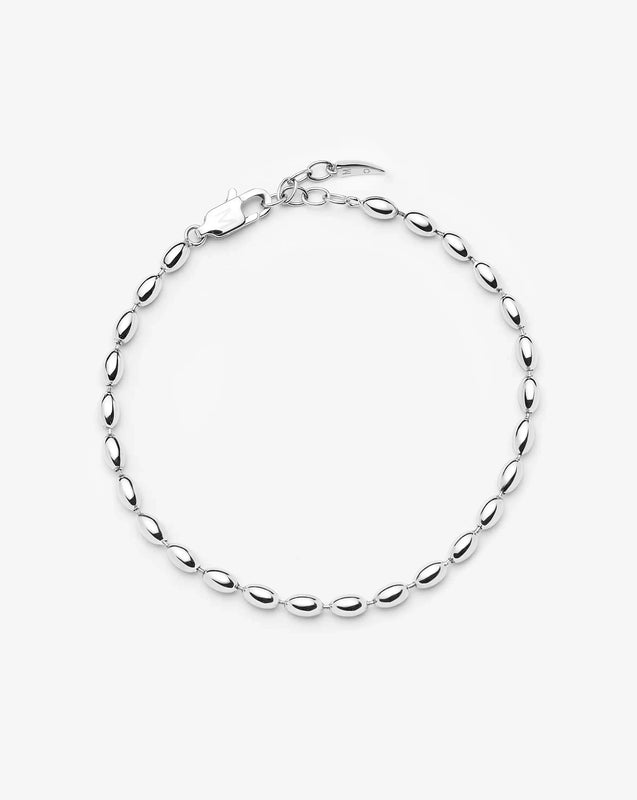 Molten Olive Chain Bracelet | Silver Plated