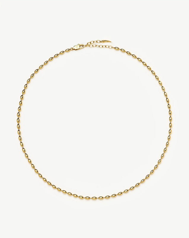 Molten Olive Chain Necklace | 18k Gold Plated