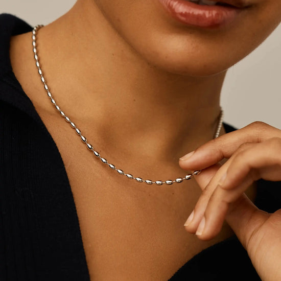 Molten Olive Chain Necklace | Silver Plated Necklaces Missoma 