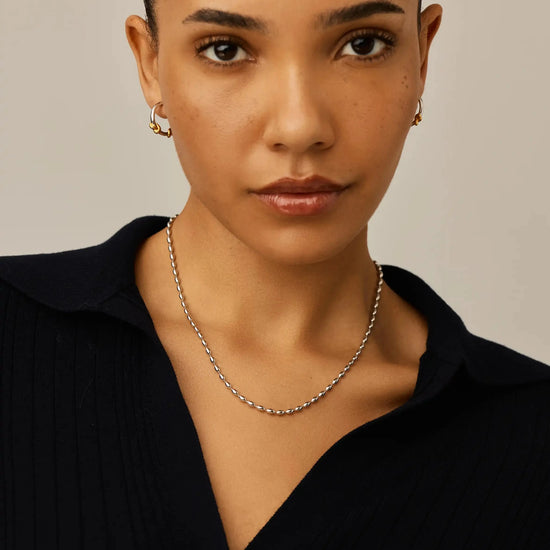 Molten Olive Chain Necklace | Silver Plated Necklaces Missoma 