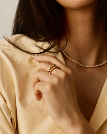 Molten Olive Stacked Ring | 18k Gold Plated Rings Missoma 