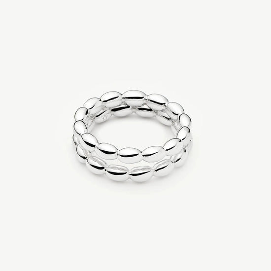 Molten Olive Stacked Ring | Silver Plated Rings Missoma 