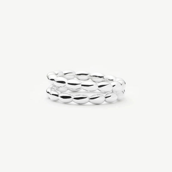 Molten Olive Stacked Ring | Silver Plated Rings Missoma 