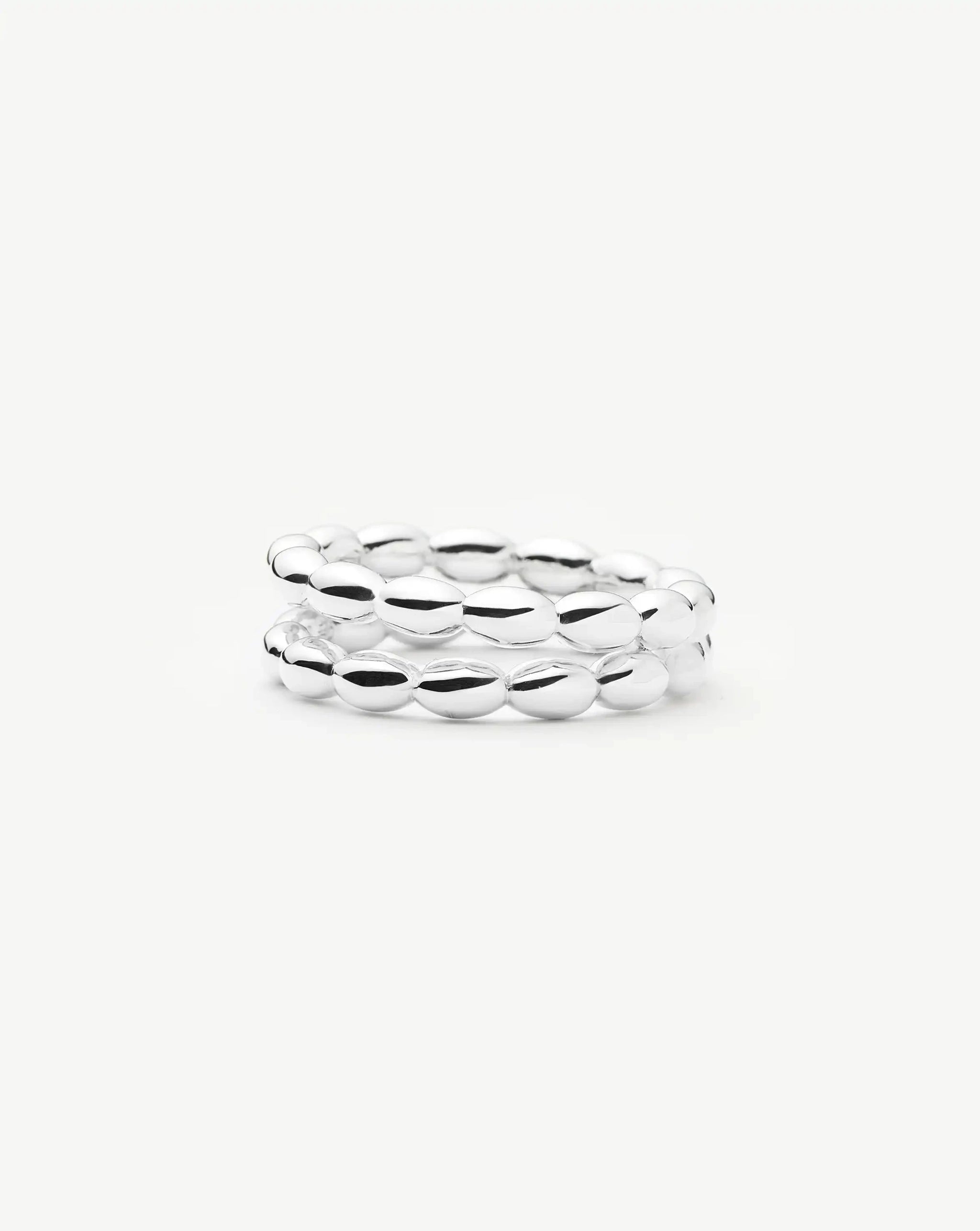 Molten Olive Stacked Ring | Silver Plated Rings Missoma 