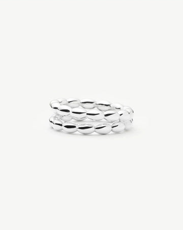 Molten Olive Stacked Ring | Silver Plated Rings Missoma 