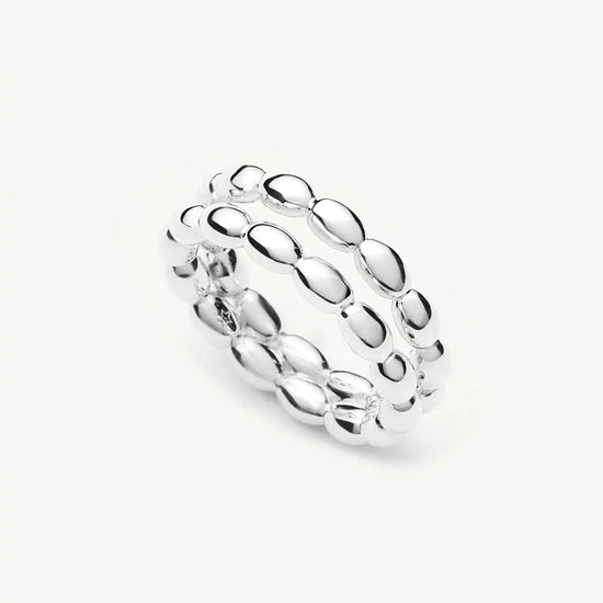 Molten Olive Stacked Ring | Silver Plated Rings Missoma 