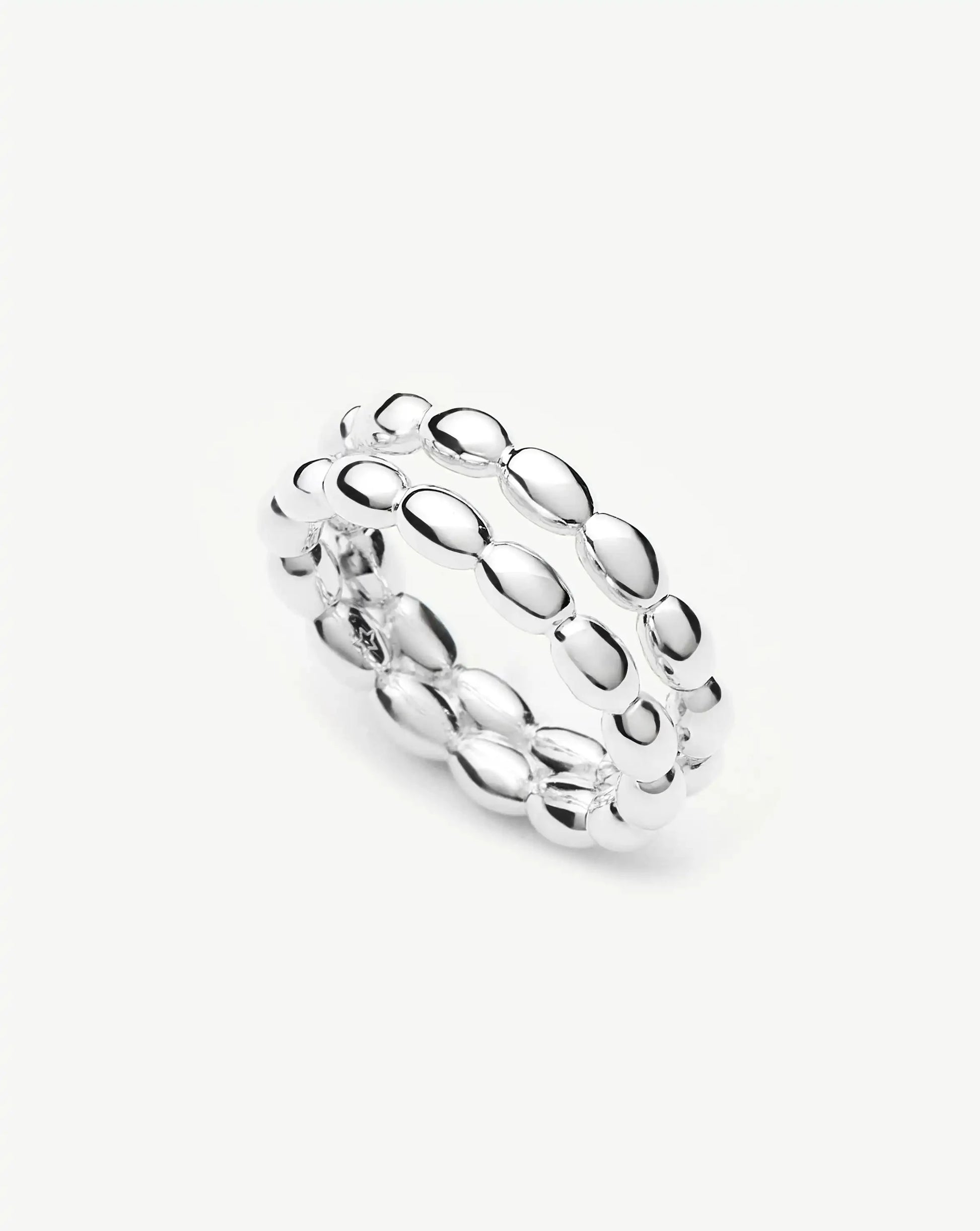 Molten Olive Stacked Ring | Silver Plated Rings Missoma 