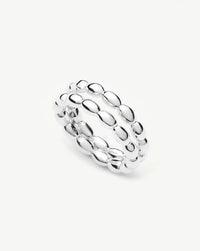 Molten Olive Stacked Ring | Silver Plated Rings Missoma 