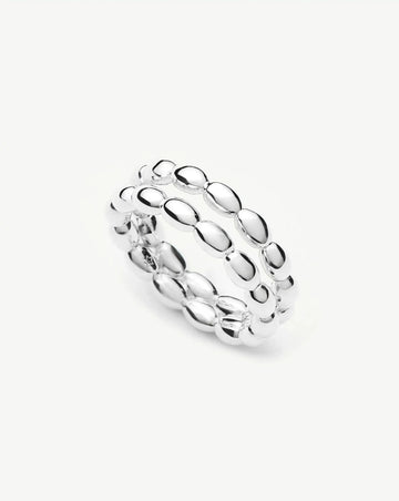 Molten Olive Stacked Ring | Silver Plated Rings Missoma 