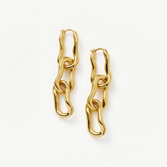 Molten Ovate Triple Drop Earrings | 18ct Recycled Gold Plating on Brass Earrings Missoma 