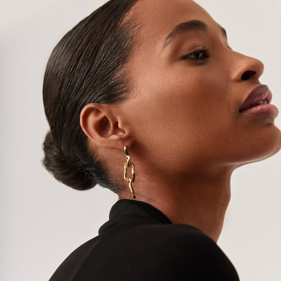 Molten Ovate Triple Drop Earrings | 18ct Recycled Gold Plating on Brass Earrings Missoma 