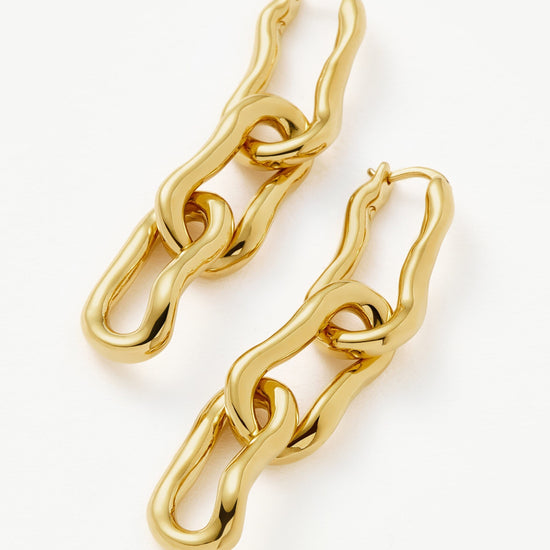 Molten Ovate Triple Drop Earrings | 18ct Recycled Gold Plating on Brass Earrings Missoma 