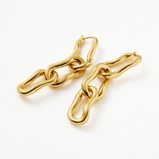 Molten Ovate Triple Drop Earrings | 18ct Recycled Gold Plating on Brass Earrings Missoma 