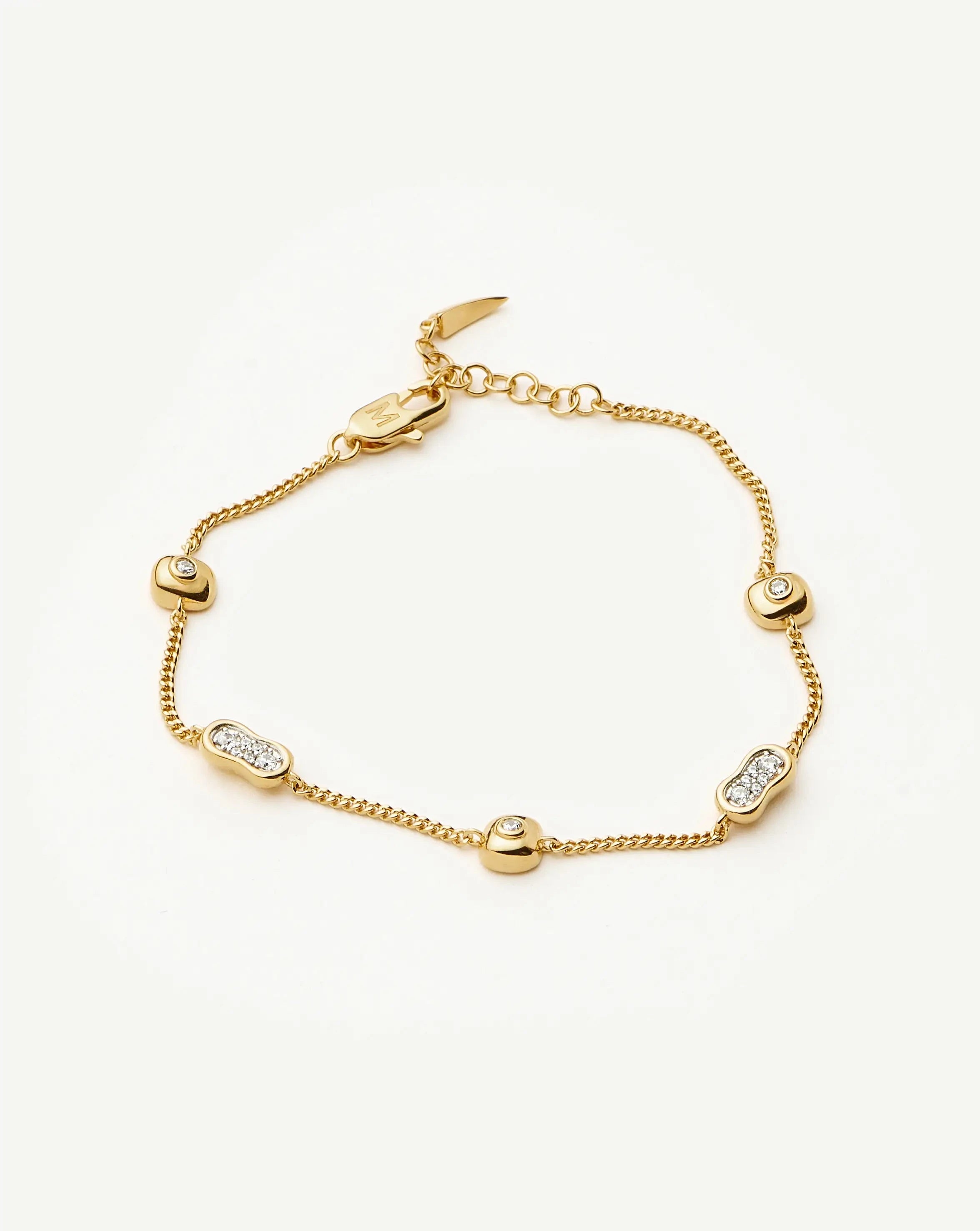 Molten Pavé Multi Charm Bracelet | 18k Gold Plated/Cubic Zirconia Bracelets Missoma 