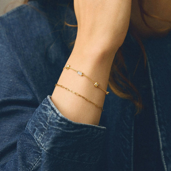 Molten Pavé Multi Charm Bracelet | 18k Gold Plated/Cubic Zirconia Bracelets Missoma 