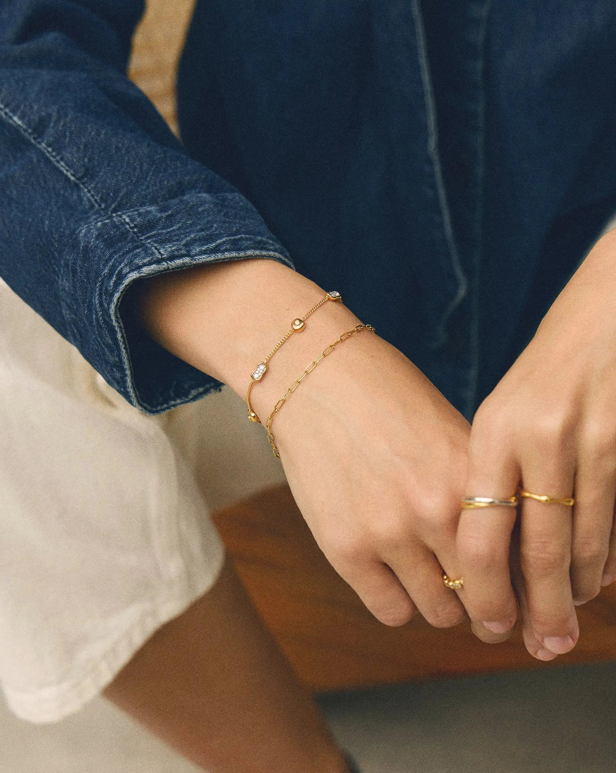 Molten Pavé Multi Charm Bracelet | 18k Gold Plated/Cubic Zirconia Bracelets Missoma 