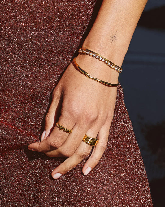 Molten Ripple Bangle | 18k Gold Vermeil Bracelets Missoma 