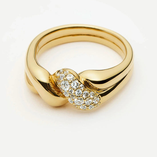 Molten Snow Double Statement Ring | 18k Gold Plated/Cubic Zirconia Rings Missoma 