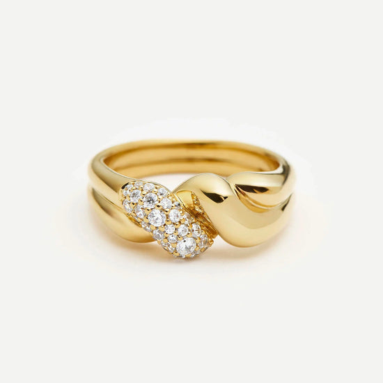 Molten Snow Double Statement Ring | 18k Gold Plated/Cubic Zirconia Rings Missoma 