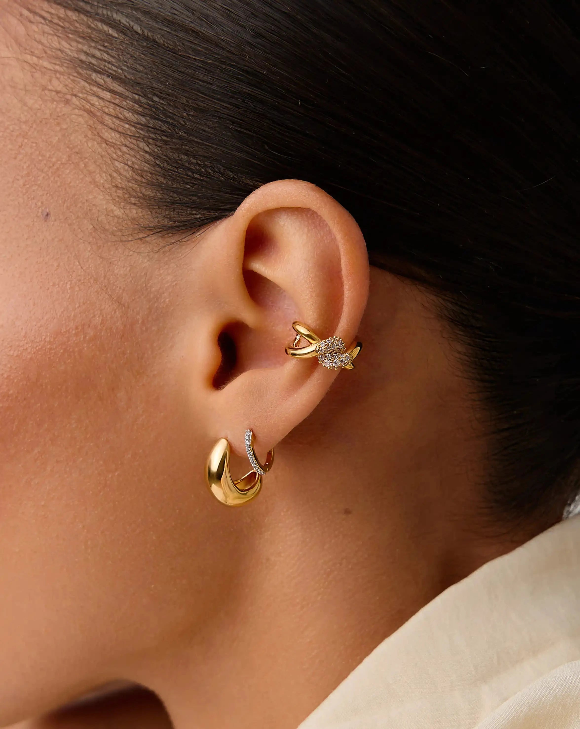 Molten Snow Ear Cuff | 18k Gold Plated/Cubic Zirconia Earrings Missoma 