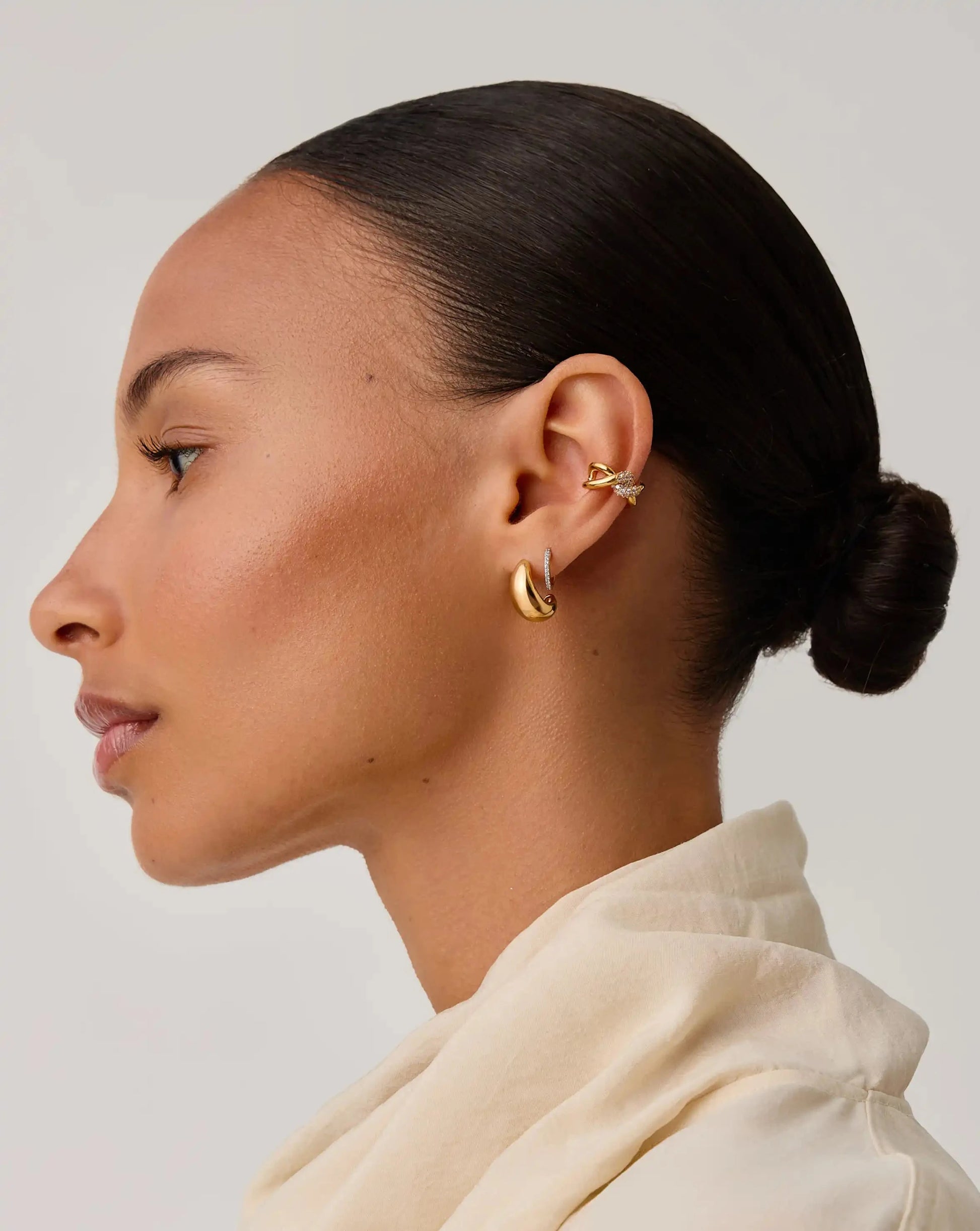 Molten Snow Ear Cuff | 18k Gold Plated/Cubic Zirconia Earrings Missoma 