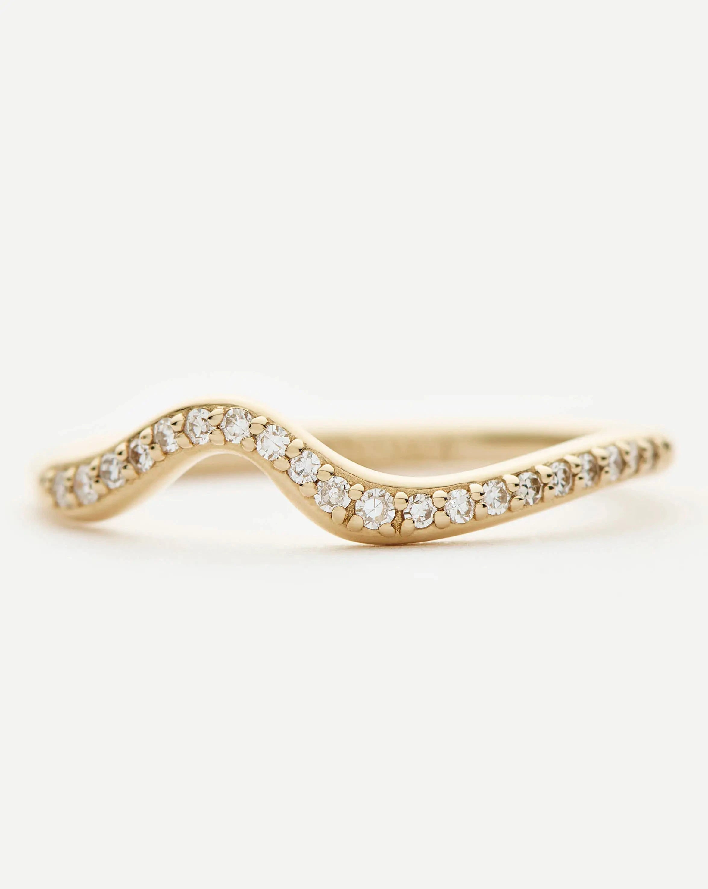 Molten Snow Fine Diamond Stacking Ring | 14k Solid Gold/Diamond Rings Missoma 