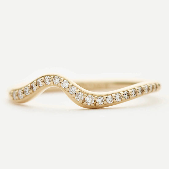 Molten Snow Fine Diamond Stacking Ring | 14k Solid Gold/Diamond Rings Missoma 