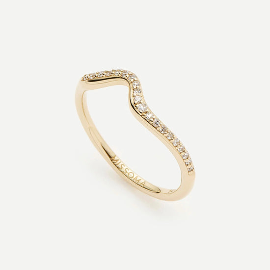 Molten Snow Fine Diamond Stacking Ring | 14k Solid Gold/Diamond Rings Missoma 