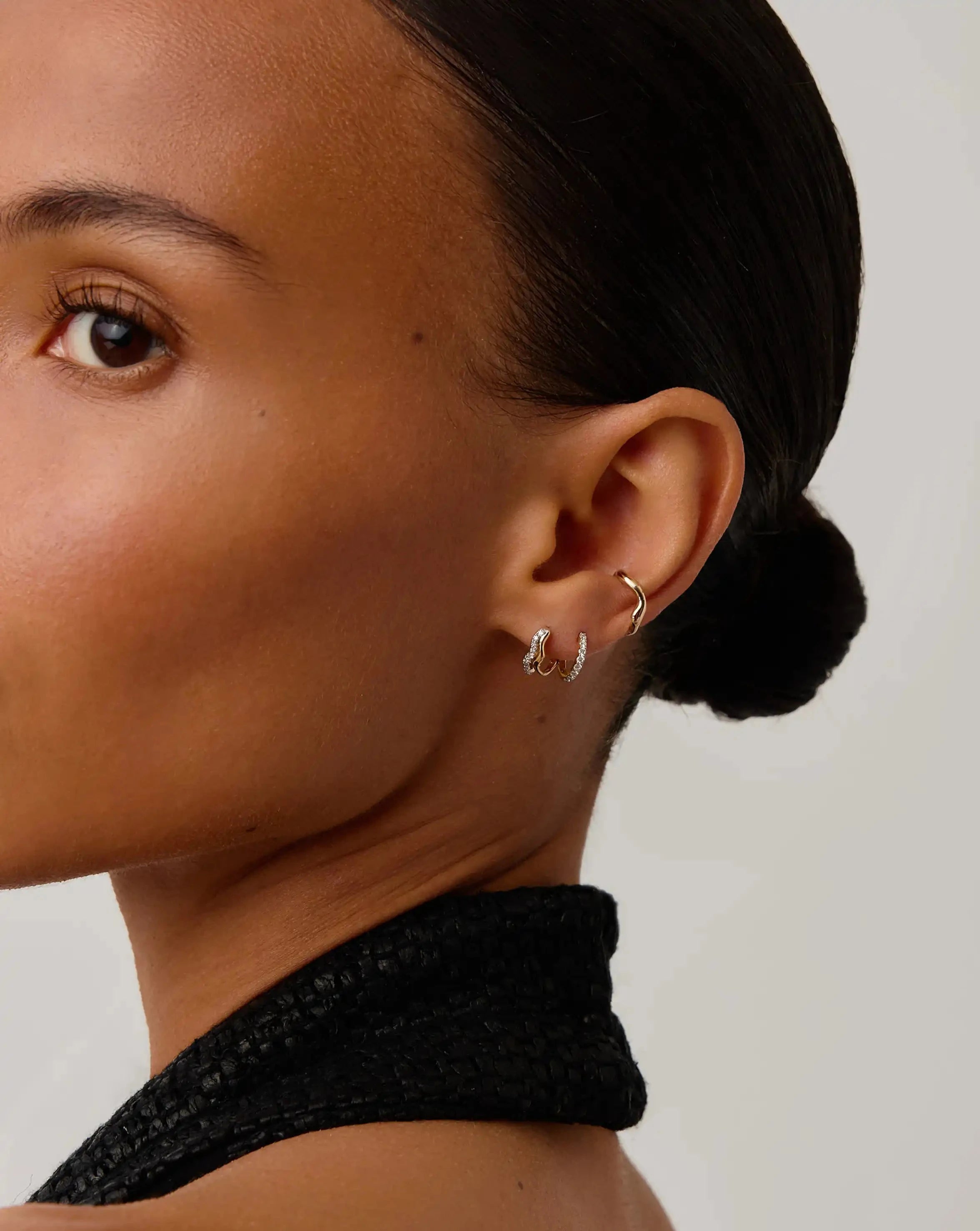 Molten Snow Fine Ear Cuff | 14k Solid Gold Earrings Missoma 