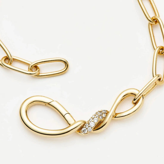 Molten Snow Paperclip Chain Necklace | 18k Gold Plated/Cubic Zirconia Necklaces Missoma 