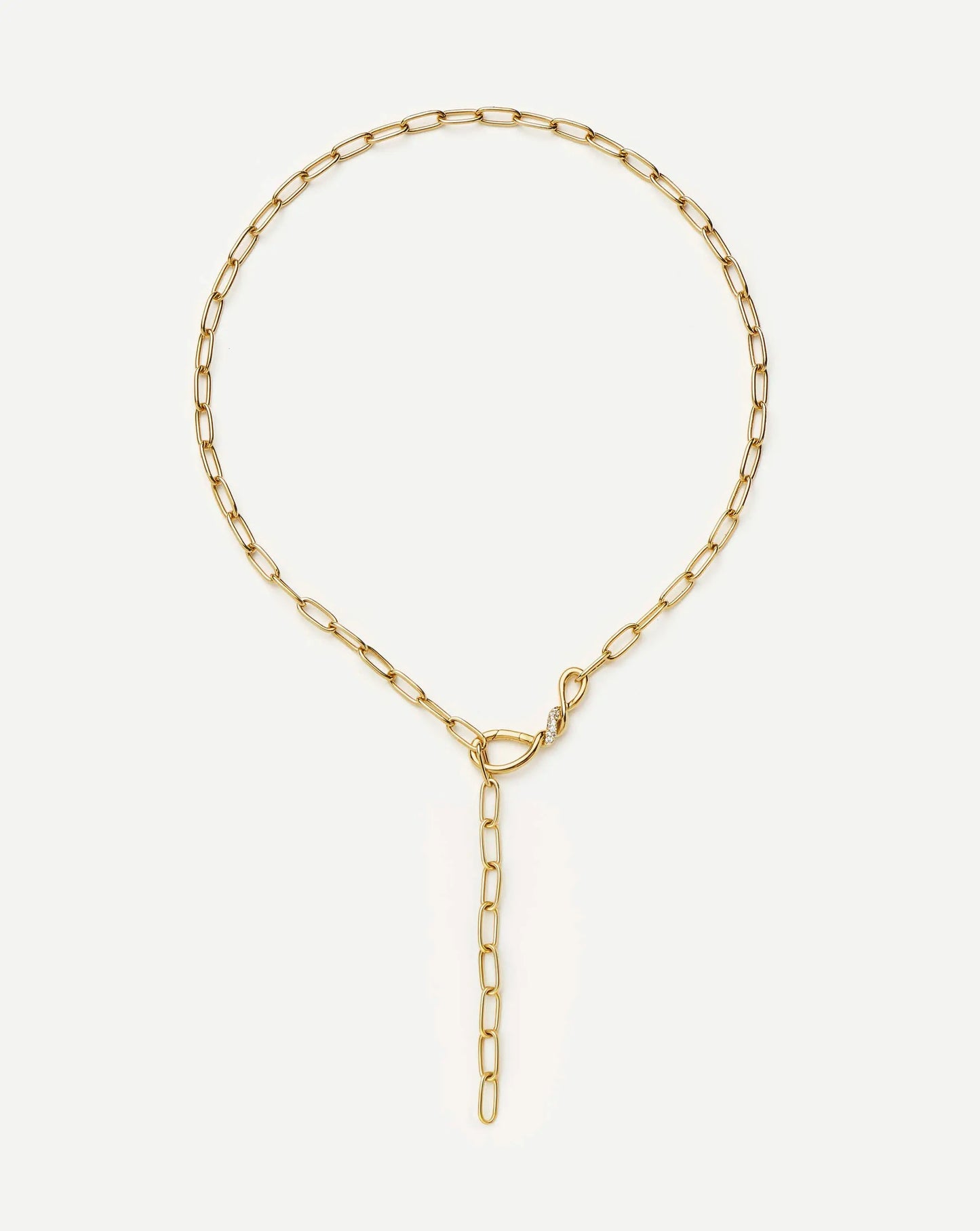 Molten Snow Paperclip Chain Necklace | 18k Gold Plated/Cubic Zirconia Necklaces Missoma 