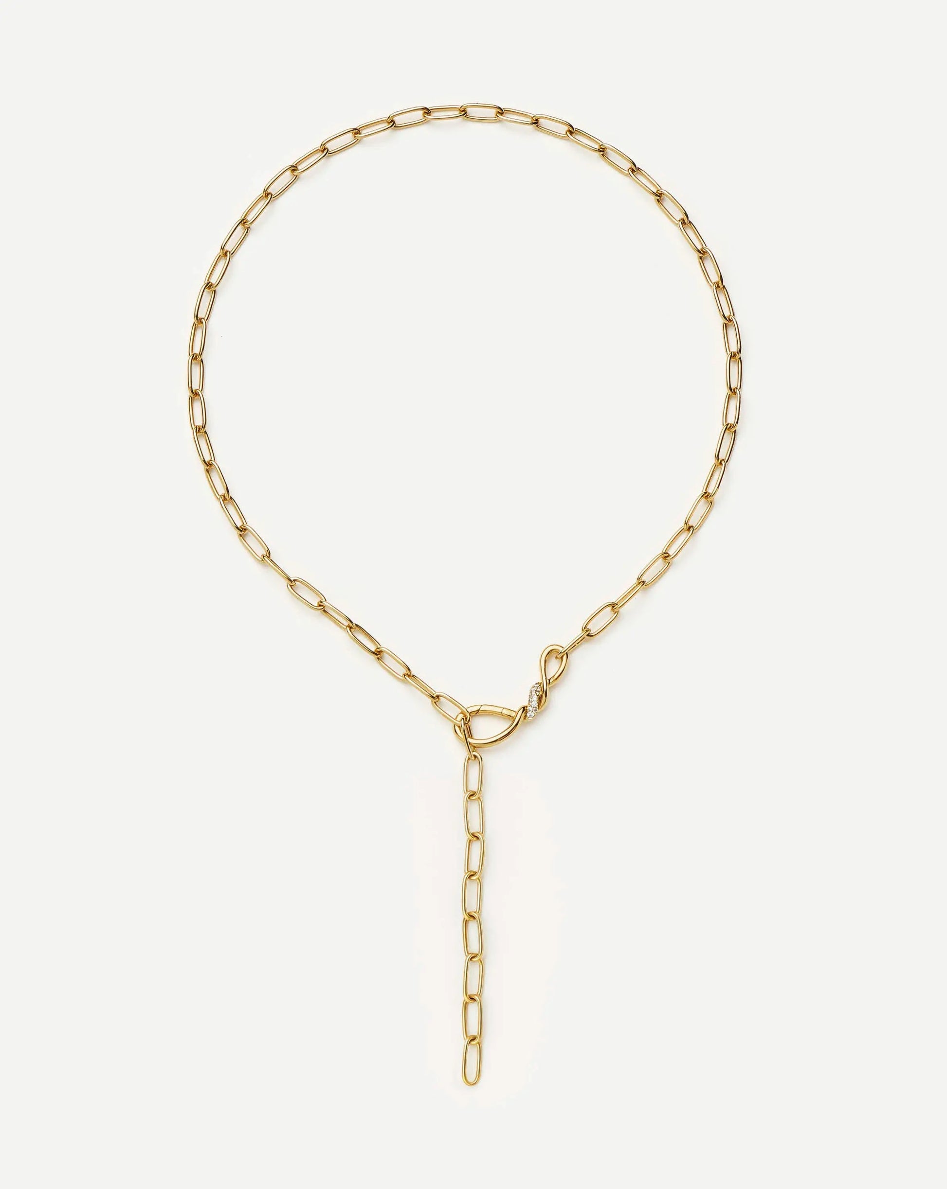 Molten Snow Paperclip Chain Necklace | 18k Gold Plated/Cubic Zirconia Necklaces Missoma 