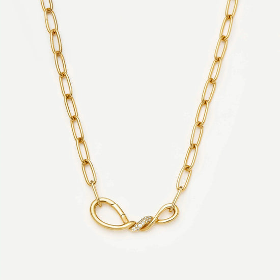 Molten Snow Paperclip Chain Necklace | 18k Gold Plated/Cubic Zirconia Necklaces Missoma 