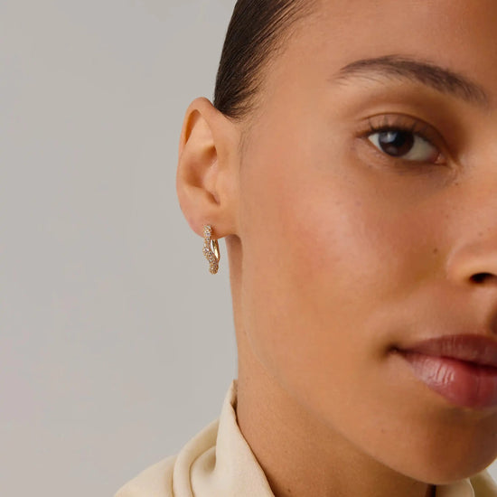 Molten Snow Small Hoop Earrings | 18k Gold Vermeil/Cubic Zirconia Earrings Missoma 