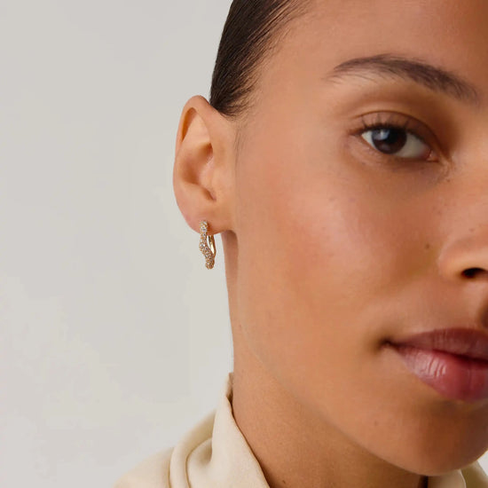 Molten Snow Small Hoop Earrings | 18k Gold Vermeil/Cubic Zirconia Earrings Missoma 