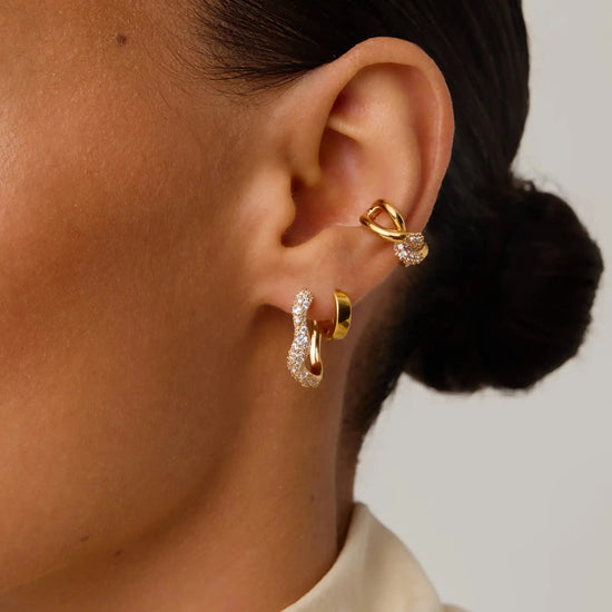Molten Snow Small Hoop Earrings | 18k Gold Vermeil/Cubic Zirconia Earrings Missoma 
