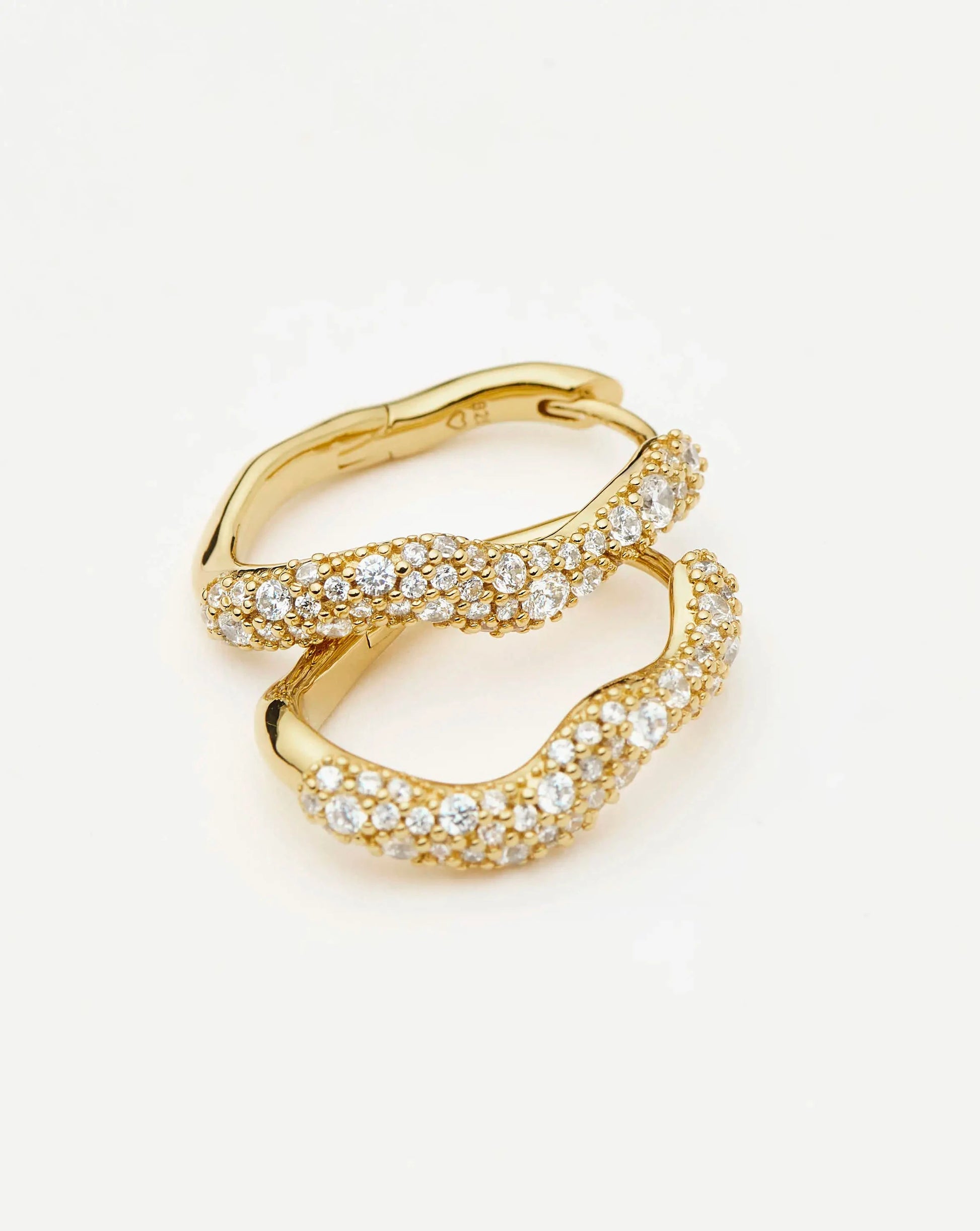 Molten Snow Small Hoop Earrings | 18k Gold Vermeil/Cubic Zirconia Earrings Missoma 