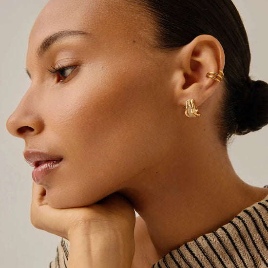 Molten Snow Small Hoop Earrings | 18k Gold Vermeil/Cubic Zirconia Earrings Missoma 