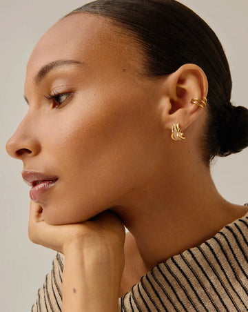 Molten Snow Small Hoop Earrings | 18k Gold Vermeil/Cubic Zirconia Earrings Missoma 