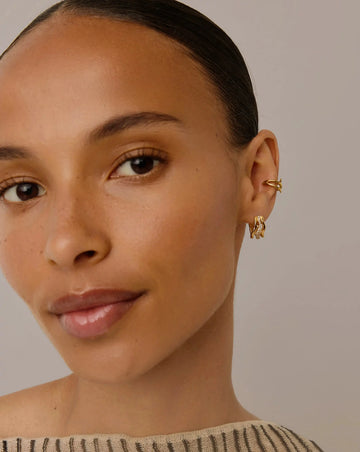 Molten Snow Small Hoop Earrings | 18k Gold Vermeil/Cubic Zirconia Earrings Missoma 