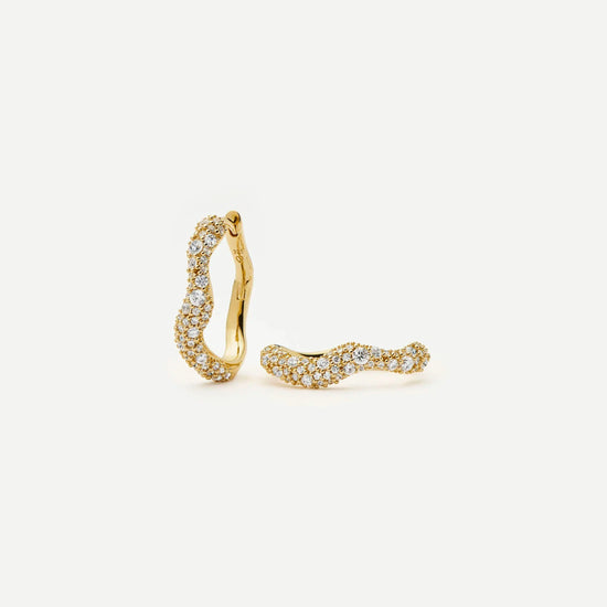 Molten Snow Small Hoop Earrings | 18k Gold Vermeil/Cubic Zirconia Earrings Missoma 