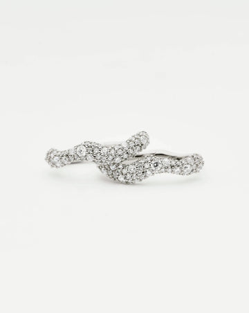 Molten Snow Small Hoop Earrings | Sterling Silver/Cubic Zirconia Earrings Missoma 