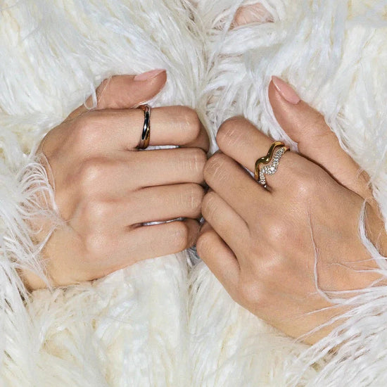 Molten Snow Stacking Ring | 18k Gold Vermeil/Cubic Zirconia Rings Missoma 