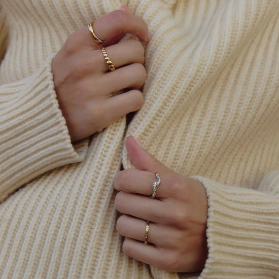 Molten Snow Stacking Ring | 18k Gold Vermeil/Cubic Zirconia Rings Missoma 