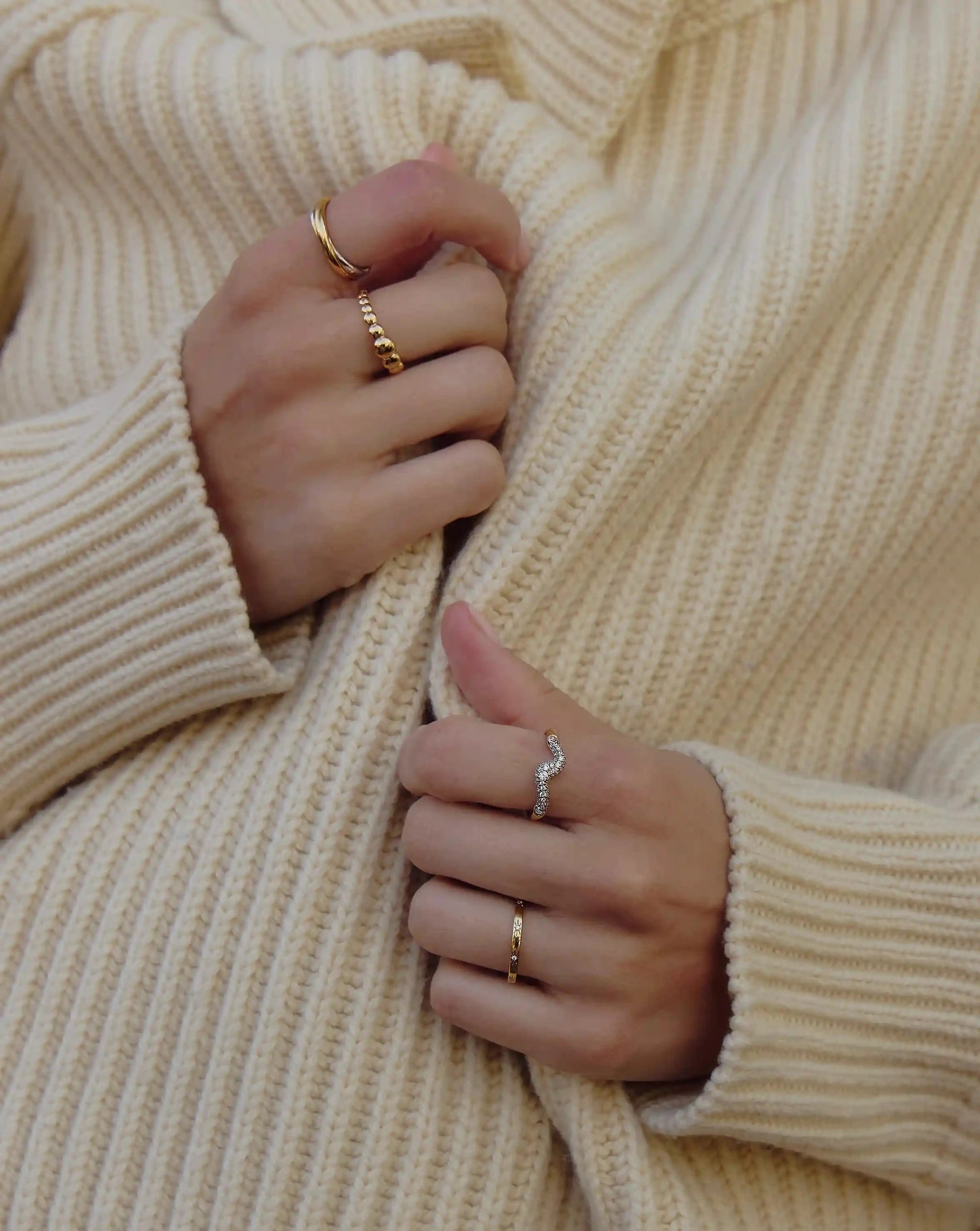 Molten Snow Stacking Ring | 18k Gold Vermeil/Cubic Zirconia Rings Missoma 