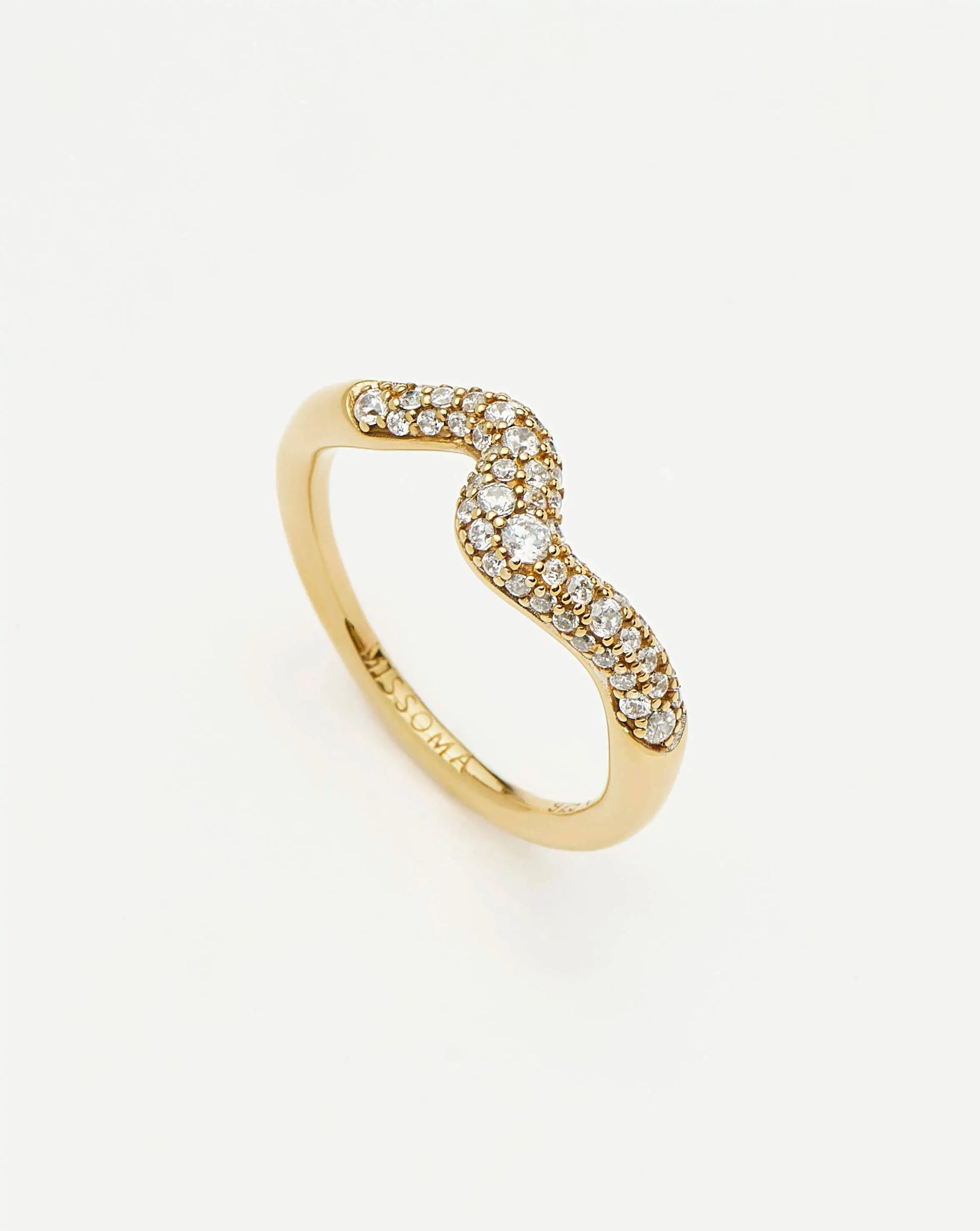 Molten Snow Stacking Ring | 18k Gold Vermeil/Cubic Zirconia Rings Missoma 
