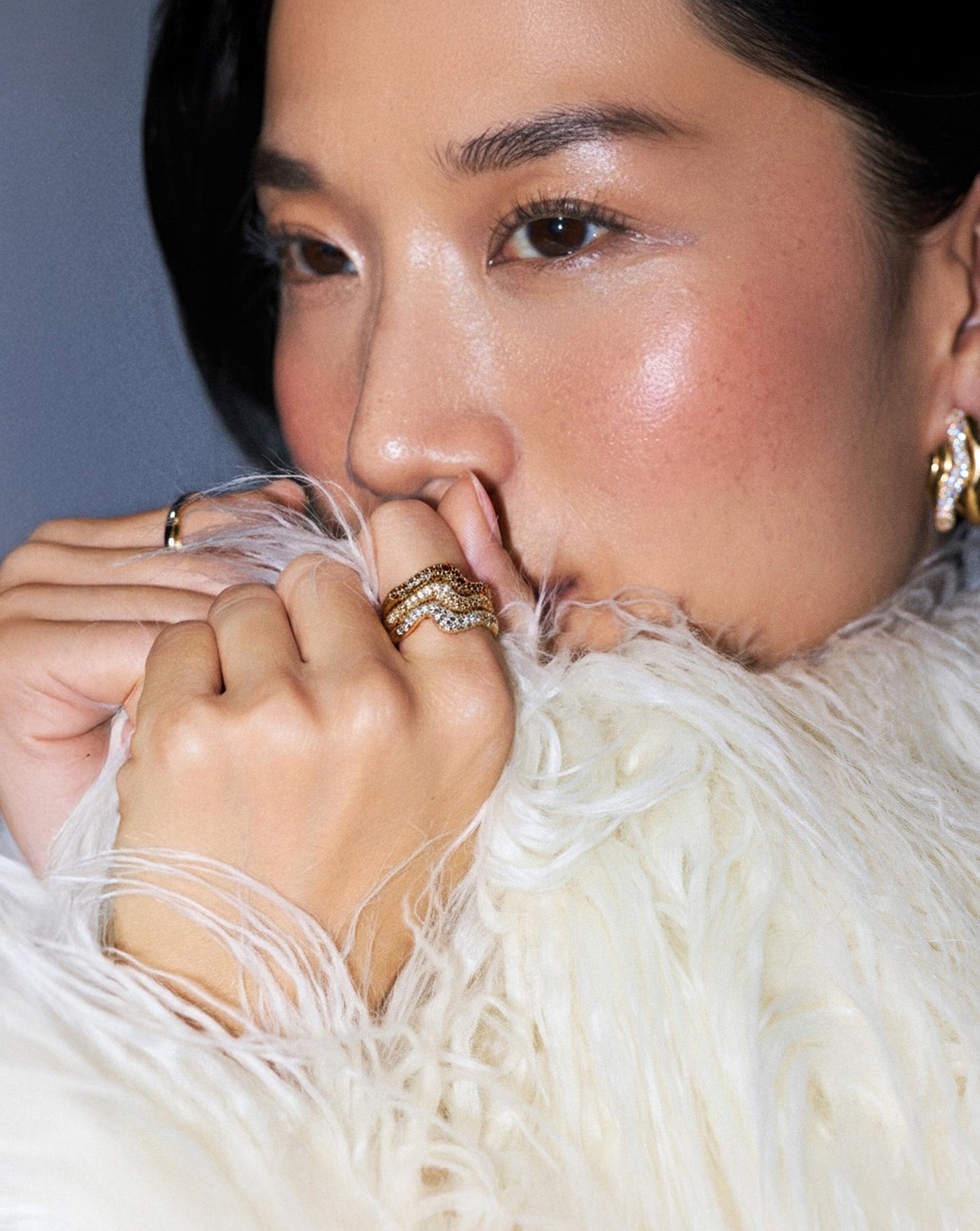 Molten Snow Stacking Ring Set | 18k Gold Vermeil/Cubic Zirconia Rings Missoma 