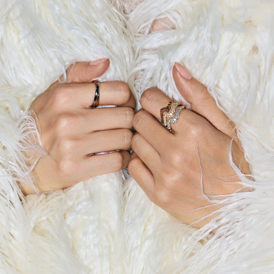 Molten Snow Stacking Ring Set | 18k Gold Vermeil/Cubic Zirconia Rings Missoma 