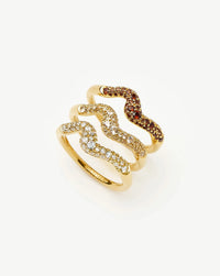 Molten Snow Stacking Ring Set | 18k Gold Vermeil/Cubic Zirconia Rings Missoma 