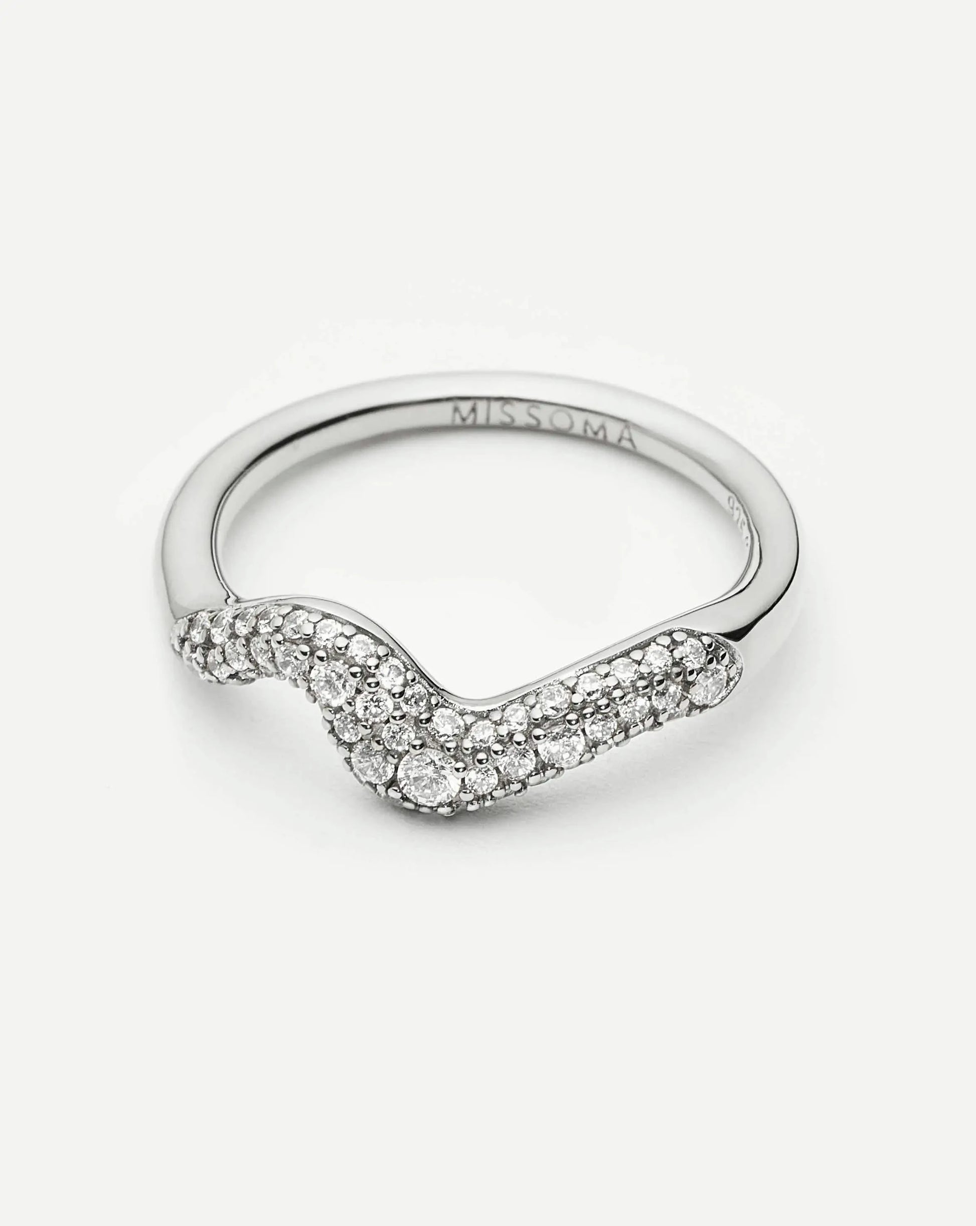 Molten Snow Stacking Ring | Sterling Silver/Cubic Zirconia Rings Missoma 